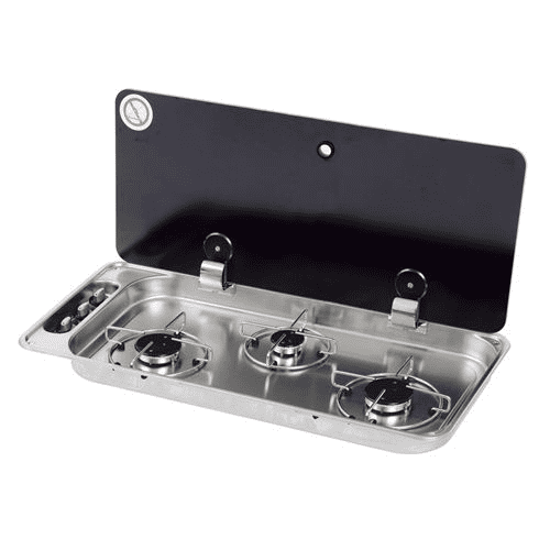 3 Burner Hob With Glass Lid C/W Elect. Ignition