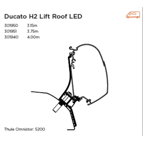 Ducato H2 Lift Roof Adapters