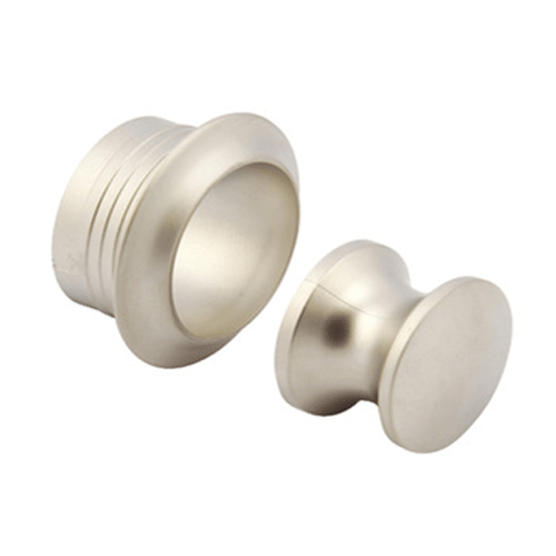 Large Push Button & Collar - Matt Silver