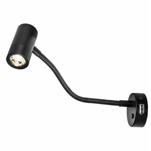 Minitube D4 'Flex' Power LED, Black, With USB Port