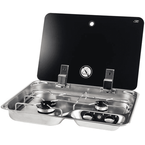 2 Burner Hob With Glass Lid C/W Elect. Ignition