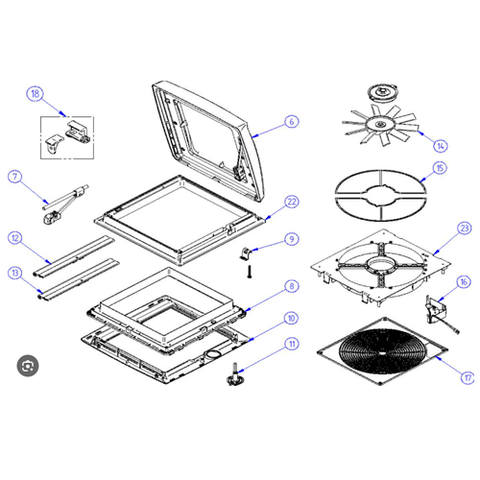 22 - Outer Hatch Frame With Hinge - Omnivent