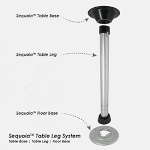 27" Sequoia Table Leg Set - Silver