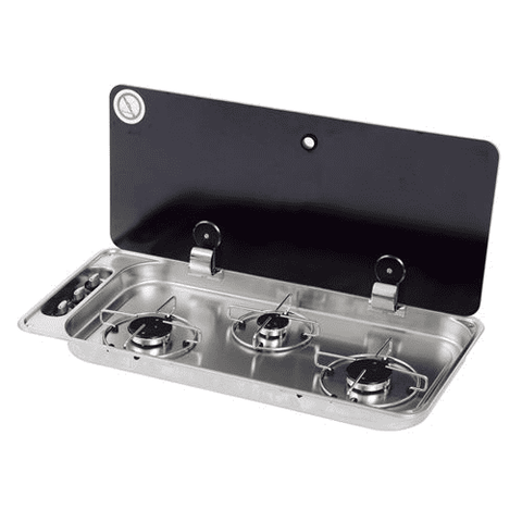 3 Burner Hob With Glass Lid C/W Elect. Ignition