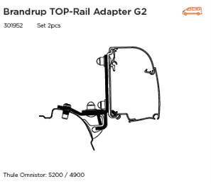 Adapter 4200 VW T5/T6 Brandrup Rail G2