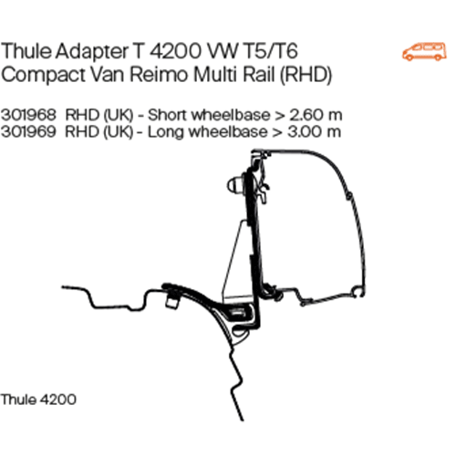 Adapter For R/H Drive T5/T6 With Combi Rail - Various