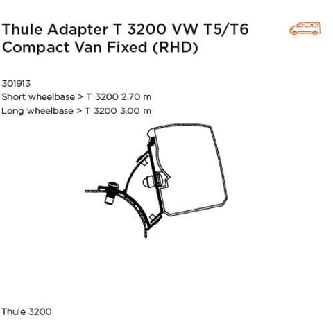 Adaptor T3200 VW T5/T6 Minivan Fixed (Rhd)