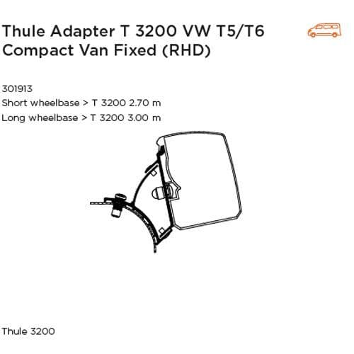 Adaptor T3200 VW T5/T6 Minivan Fixed (Rhd)