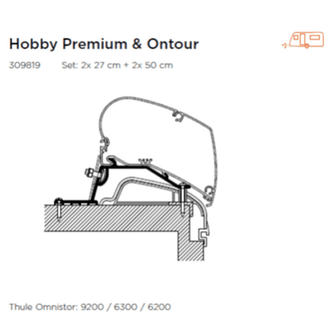 Awning Adaptor For Hobby Premium & Ontour Caravan