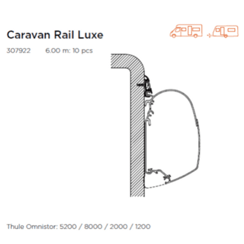 Caravan Rail Luxe - 10 x 6.00M