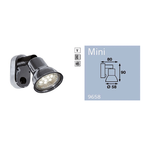Clearance - Mini Wall Light - Chrome Or Matt Silver