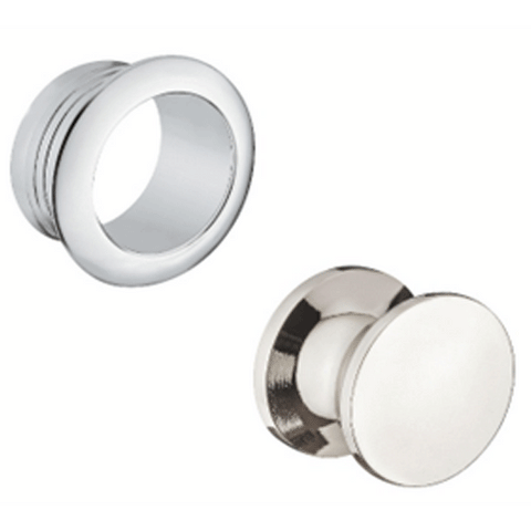 Large Push Button & Collar Polished Chrome