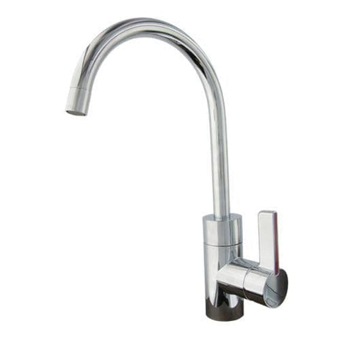 Lucca Mixer Chrome, Brass Oval Spout