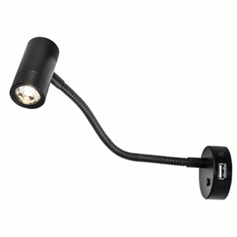 Minitube D4 'Flex' Power LED, Black, With USB Port