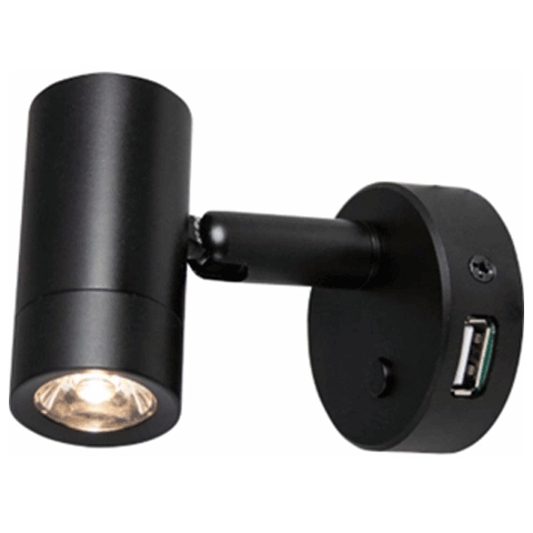 Minitube D4 Power LED, Black, With USB Port