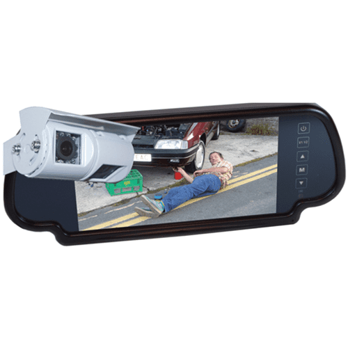 Rear View System With 7" Mirror Monitor & Double Sony Ccd Camera