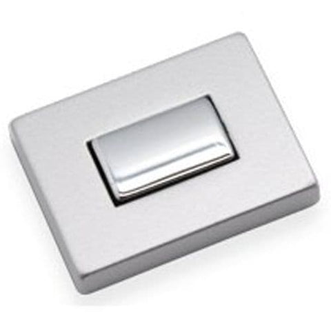 Rectangular Push Button Chrome/Silver