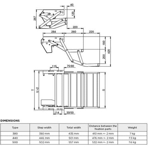Thule Double Drop Down Step 12V