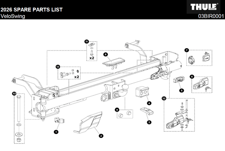 Thule Veloswing Spare Parts